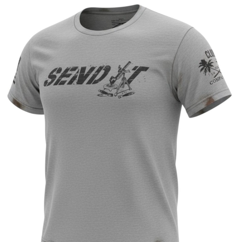 Grunt Style Send It Mortar Graphic T-Shirt Mens XL Gray Tactical American Flag